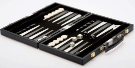 jeu backgammon elegant simili cuir ouvert 38cm ln9011