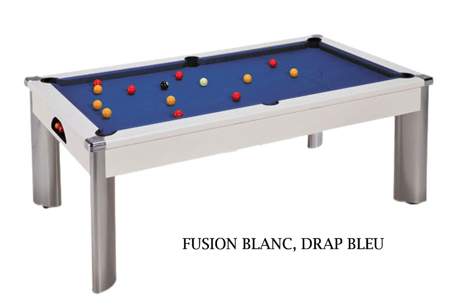 billard pool fusion 7ft blanc drap bleu b680bb