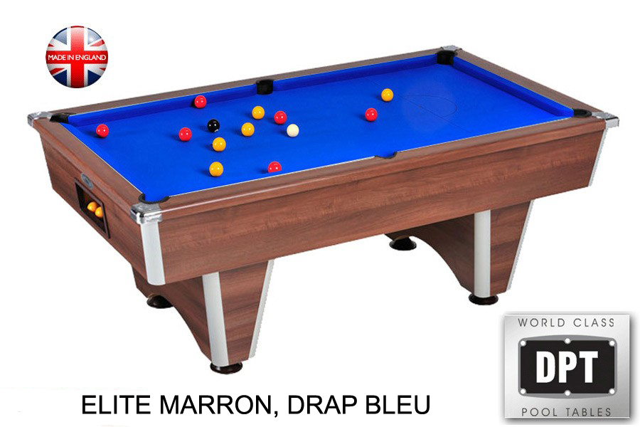 billard pool elite 7ft marron drap bleu w541mbl
