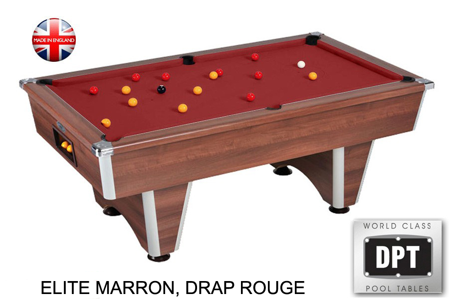 billard pool elite 7ft marron drap rouge w541mrg