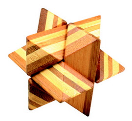 Casse tete en bois bambou, difficulté 2 étoiles