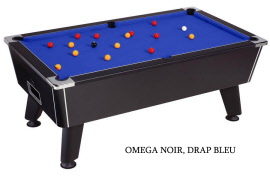 billard pool Omega 6ft noir drap bleu