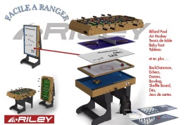 Table Multi-Jeux bois pliable - billard - baby-foot - Air Hockey - Ping Pong